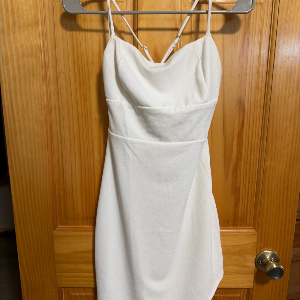 White lulus Spaghetti cross Strap Dress